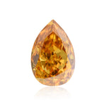 0.31 Carat Fancy Vivid Yellowish Orange Pear Diamond VS2 GIA