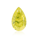 0.32 Carat Fancy Vivid Green Yellow Pear Diamond VS2 GIA
