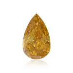 0.52 Carat Fancy Vivid Yellow Orange Pear Diamond VVS1 GIA