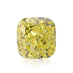 0.81 Carat Fancy Intense Yellow Cushion Diamond (I1) GIA