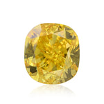 0.90 Carat Fancy Vivid Orangy Yellow Cushion Diamond SI2 GIA