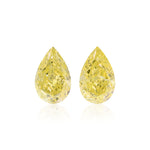 1.04 Carat Fancy Intense Yellow Pear Diamonds VS2 and VS2 GIA Pair