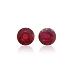 1.35 Carat Red MOZAMBIQUE Round Rubies Pair