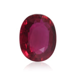 ياقوتة موزمبيقية حمراء بيضاوية الشكل وزنها 1.68 قيراط