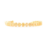 Light Yellow Heart Diamond Tennis Bracelet