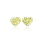 2.01 Carat Fancy Yellow Heart Diamonds VS2 GIA Pair
