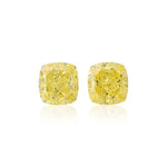 2.03 Carat Fancy Intense Yellow Cushion Diamonds VS1 GIA