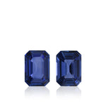 Coppia di Zaffiri Smeraldo Blu Sri Lanka da 2,03 Carati