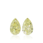 2.04 Carat Fancy Yellow Pear Diamonds VS1 GIA Pair