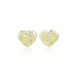 3.23 Carat Fancy Light Yellow Heart Diamonds VS1 GIA Pair