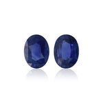 3.79 Carat Blue Oval Sapphires GIA Pair No Heat