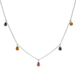 Mix Color Pear Diamond Necklace