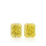 4.02 Carat Fancy Vivid Yellow Radiant Diamonds VS1 and VVS2 GIA Pair