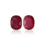4.06 Carat Red Cushion Rubies GRS Pair