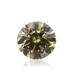 0.90 Carat Fancy Brownish Greenish Yellow Round Brilliant Diamond SI1 GIA
