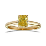 Fancy Vivid Yellow Radiant Diamond Solitaire Ring