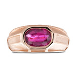 Herrenring mit ovalem rosa Saphir