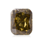 Diamante I1 con taglio a cuscino, colore fantasia scuro marrone-giallastro verdastro, 0,73 carati, GIA
