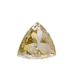 Diamante triangolare giallo-verdastro brunastro fantasia, 0,19 carati, SI2 GIA