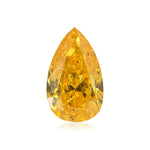 0.55 Carat Fancy Vivid Orange Yellow Pear Diamond I1 GIA
