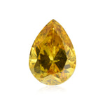 0.54 Carat Fancy Deep Orangy Yellow Pear Diamond SI2 GIA