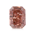 Diamante radiante rosa aranciato intenso fantasia da 0,26 carati SI2 GIA