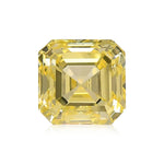 Diamante Asscher giallo vivido elegante da 0,45 carati, purezza VVS2, certificato GIA