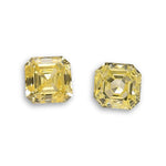 0.35 Carat Fancy Intense Yellow Asscher Diamonds (SI2) Pair