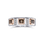 Men's Fancy Brown Three-stone Diamond Ring