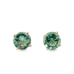 Round Brilliant Emerald Stud Earrings
