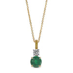Round Green Emerald Drop Pendant