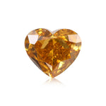 0.63 Carat Fancy Intense Orange Yellow HEART Diamond SI1 GIA