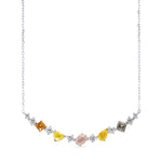 Collana con diamanti bianchi e multicolori