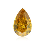 0.50 قيراط ألماسة كمثرى Fancy Deep Orange Yellow بدرجة نقاء SI1 GIA