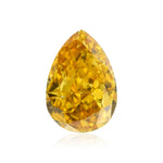 0.33 Carat Fancy Intense Orange Yellow Pear Diamond GIA