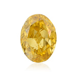 Diamante ovale fantasia giallo-arancio intenso da 0,51 carati GIA