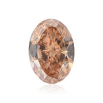 Diamante Ovale Marrone Arancio Fancy di 4,15 Carati VS2 GIA