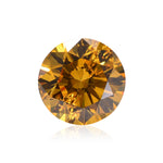 0.43 Carat Fancy Vivid Orangy Yellow Round Brilliant Diamond I2 GIA