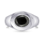Fancy Black Oval Diamond Men's Ring