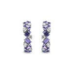 Tanzanite and Diamond Hoop Earrings