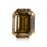 0.48 Carat Fancy Dark Brown Greenish Yellow Emerald Diamond (SI1) GIA