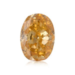 0.40 Carat Fancy Intense Orange Yellow Oval Diamond I1 GIA