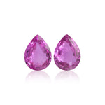 6.06 Carat Pink Pear Sapphires GIA Pair No Heat