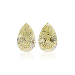 6.22 Carat Light Yellow Pear Diamonds VS2 and VS1 GIA Pair