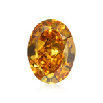 ألماسة بيضاوية 0.51 قيراط Fancy Intense Orange Yellow بدرجة نقاء VS2 من GIA
