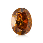 0.74 Carat Fancy Deep Orange Yellow Oval Diamond I1 GIA