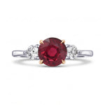 Anello trilogy in smeraldo rotondo colombiano e diamanti