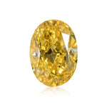 0.92 قيراط ألماسة بيضاوية Fancy Vivid Yellow بدرجة نقاء VS2 من GIA