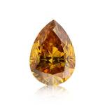 0.53 Carat Fancy Deep Yellow Orange Pear Diamond SI2 GIA