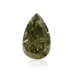 0.39 Carat Fancy Deep Grayish Yellowish Green Pear Diamond VS2 GIA